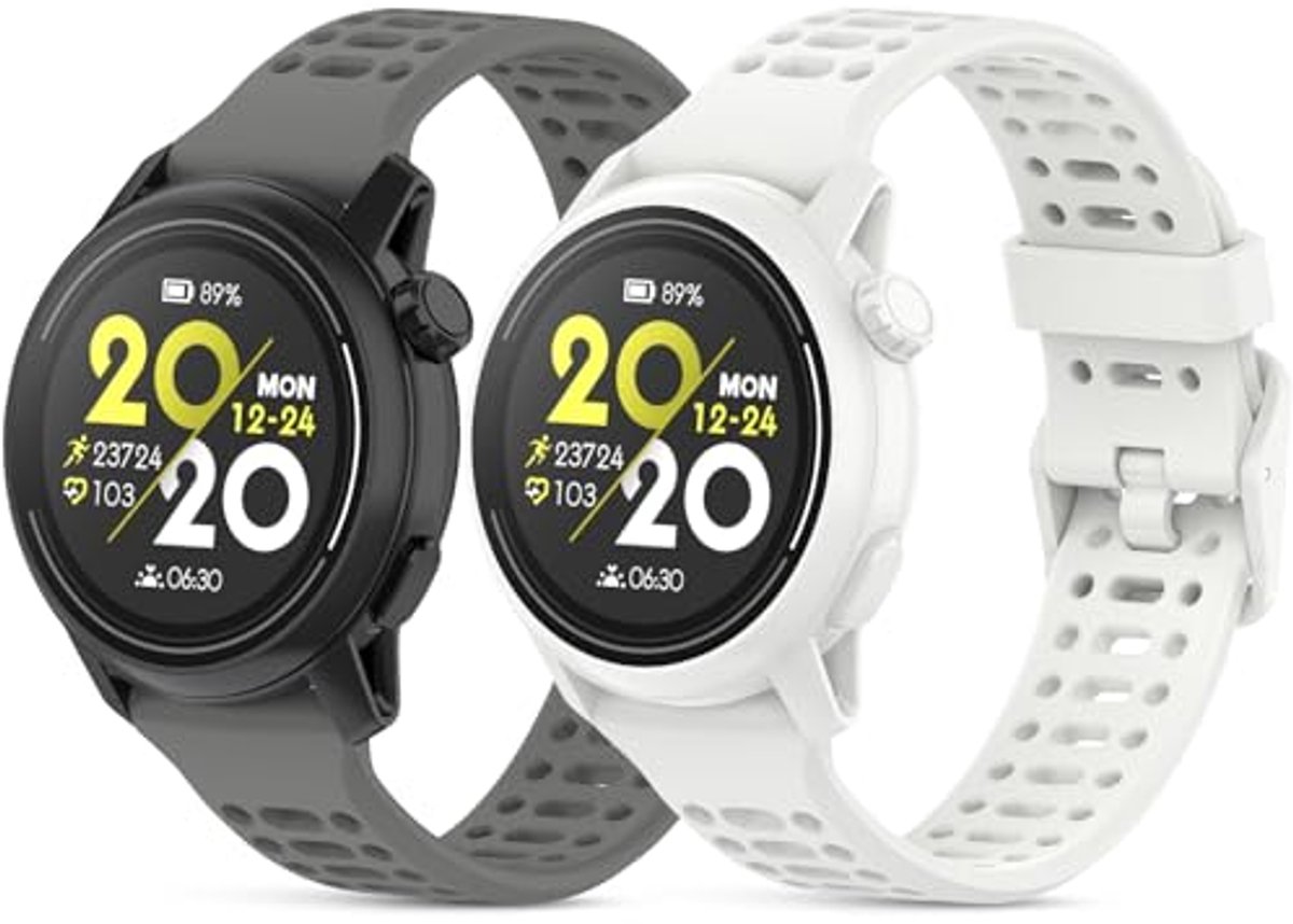 Verstelbare siliconen sportarmband 2 stuks voor smartwatches 46 mm