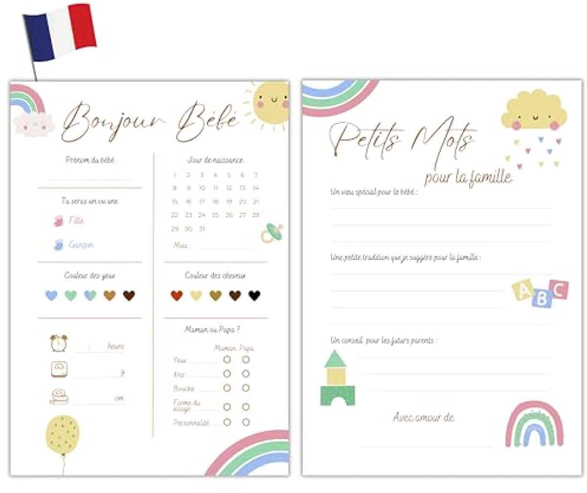 Image of 20 Voorspellingskaarten voor Babyshower Decoratie - Gender Reveal Spel