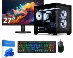 Sedatech Pakket Advanced Gaming PC Waterkoeling Aquarium • AMD Ryzen 7 7800X3D • Radeon RX 9060XT • 32Gb DDR5 • 2Tb SSD M.2 • WiFi, USB C • BT • Windows 11 • Desktop computer • Monitor 27''