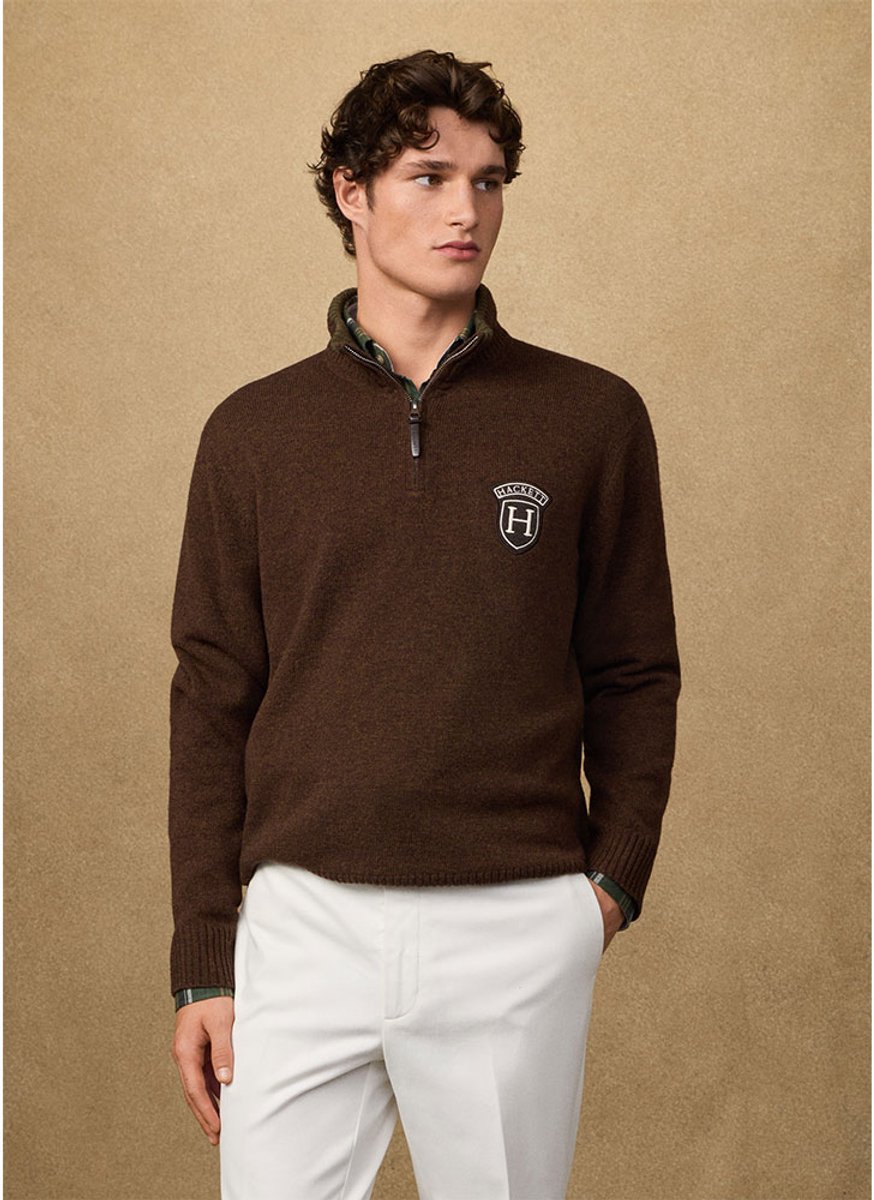 Hackett Heritage Peaks Trui Bruin S Man