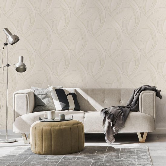 Behang Abstract Modern behang abstract, Beige behang woonkamer, BRICOFLOR.nl | bol
