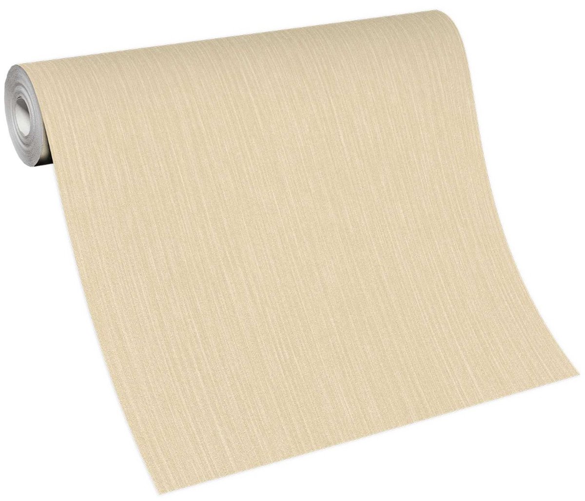 Effen behang in vanille goud kleur ideaal voor woonkamer, slaapkamer en hal vliesbehang, Léo Vanille Goud met linnen patroon, BRICOFLOR.NL