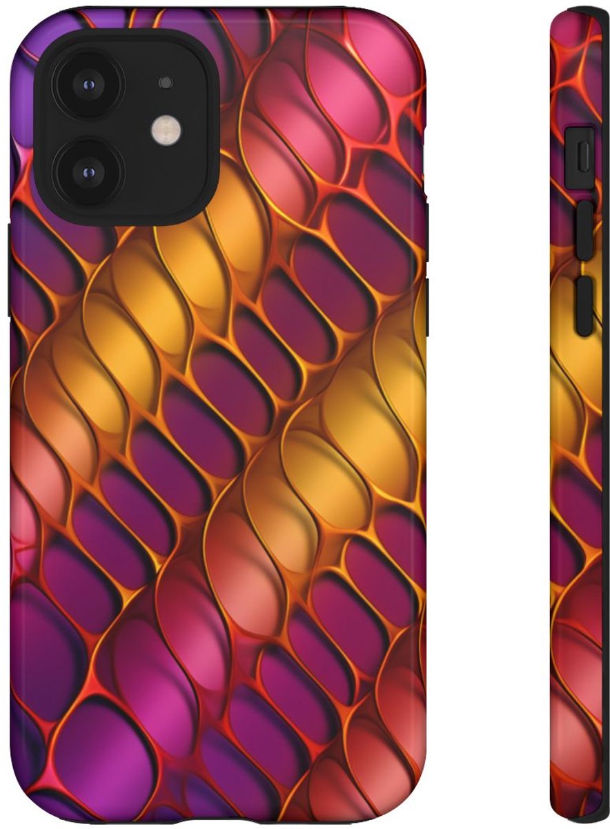 Levendig Abstract Metaalroosterpatroon – Telefoonhoesje Geschikt voor iPhone 12