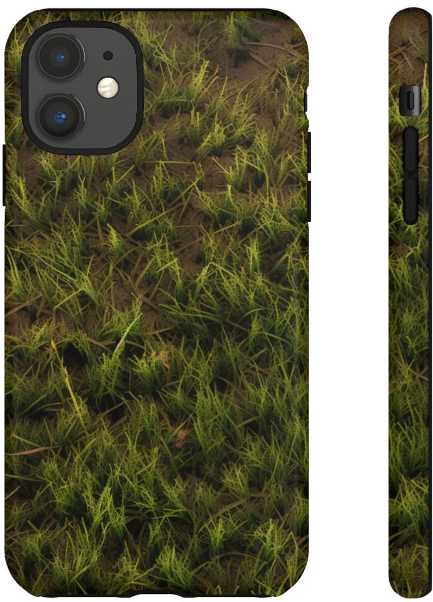 Groene Gras op Aarde Textuur – Telefoonhoesje Geschikt voor iPhone 11