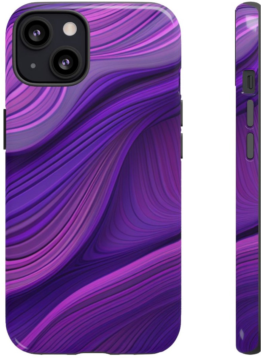 Paars Golvend Patroon – Telefoonhoesje Geschikt voor iPhone 13