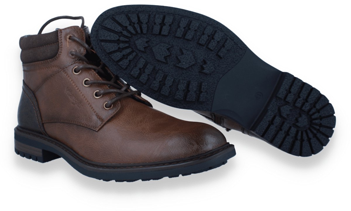 Wrangler Heren Bottine George Men High Tortoise Shell Cognac Bruin