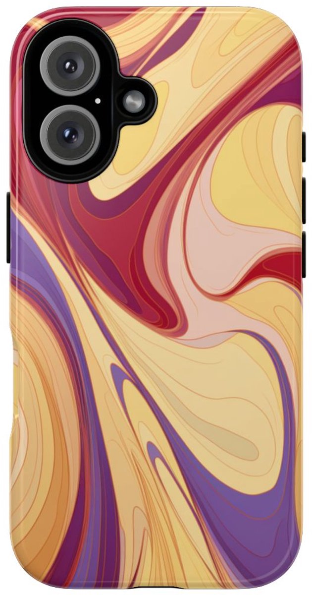 Abstracte Gedraaide Marmerlook – Telefoonhoesje Geschikt voor iPhone 16