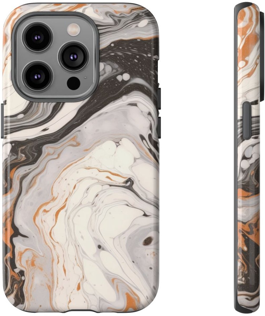 Marmer Swirl Abstract Patroon – Telefoonhoesje Geschikt voor iPhone 14 Pro