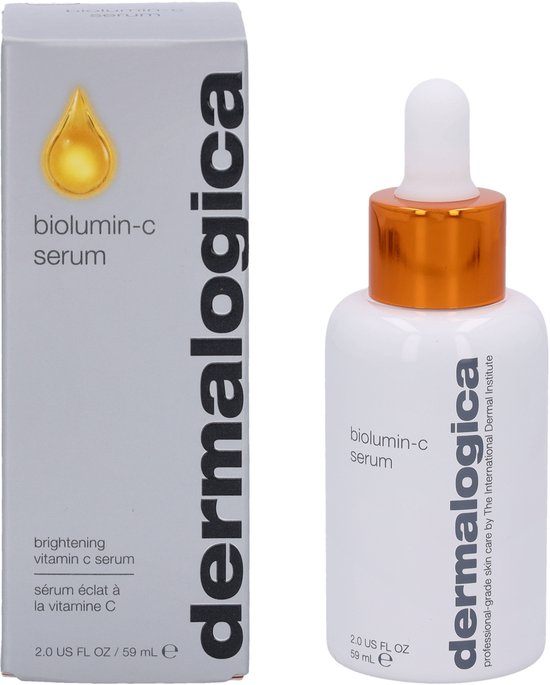 Dermalogica Biolumin-C serum flesje met oranje dop en bijpassend doosje.
