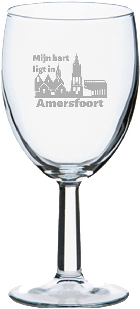 Gegraveerde wijnglas 24,5cl Amersfoort