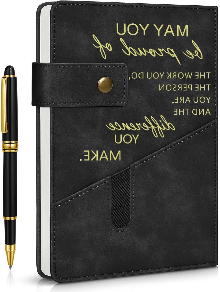 Allecto plus - Leraar Geschenken Vrouwen Mannen | Leren Notebook Pen Set | Dank U Cadeau Leerkrachten Letter | Verlaten Mannelijke Geschenken