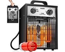 MASKO® Bouwkachel 2kW - Ventilatorkachel voor Binnen- en Buiten Elektrische Kachel Keramische…