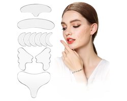 11 Stuks tegen Lijntjes en Rimpels - Anti Rimpel Beauty Pads – Hebruikbaar - Anti Aging --…