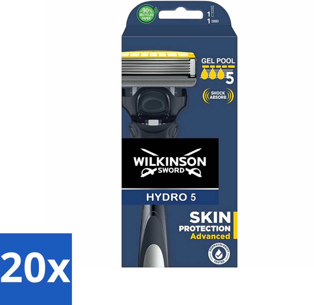 20 x Wilkinson Sword - Navulmesjes - Hydro 5 Skin Protection Advanced - Beschermend - 1 mesje - Scheermes - Scheren - Scherpen - Huidbescherming - Scherpen Met Menthol