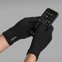 Zwarte merinowol handschoenen die een smartphone bedienen, met 'GripGrab' logo.