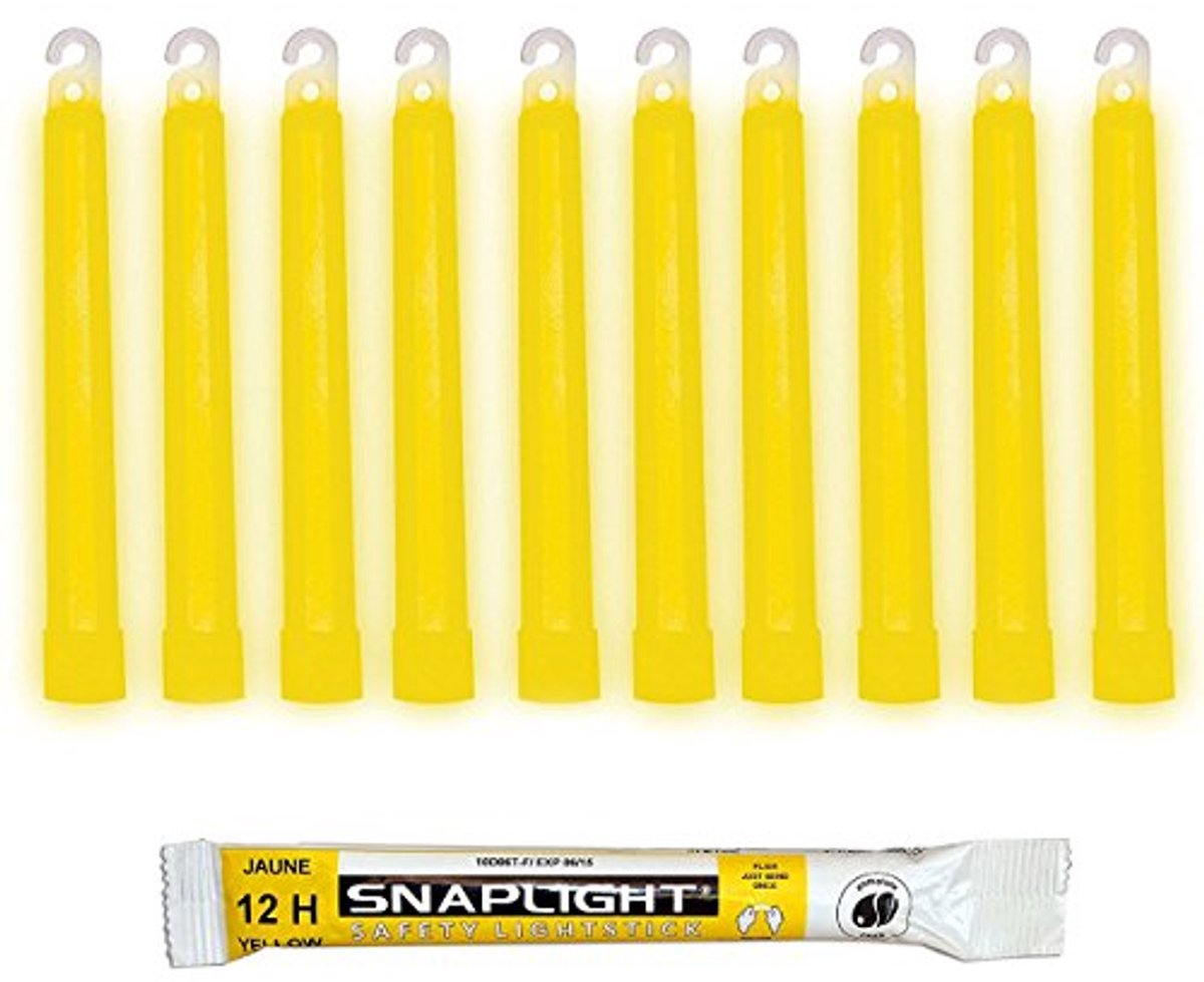 Geel glowstick 15 cm - verpakking van 100 stuks - ultra heldere lichtsticks met 12 uur brandduur