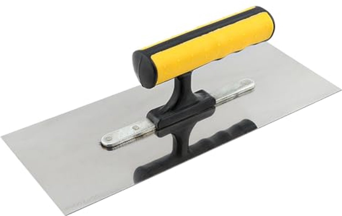 Platte Afwerking Troffel 10.25"x3.9" - Lichtgewicht RVS Handgereedschap met Rubberen Handvat voor Gipsplaten en Beton