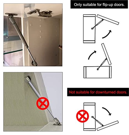 2 Stuks Gasveren voor Kasten, 600-900N Zacht Open Gasveer Deksel Verblijf Kastdeur Lift Ondersteuning, Zwart(Druk 800N 2 Stuks Gasveren voor Kasten, 600-900N Zacht Open Gasveer Deksel Verblijf Kastdeur Lift Ondersteuning, Zwart(Druk 800N