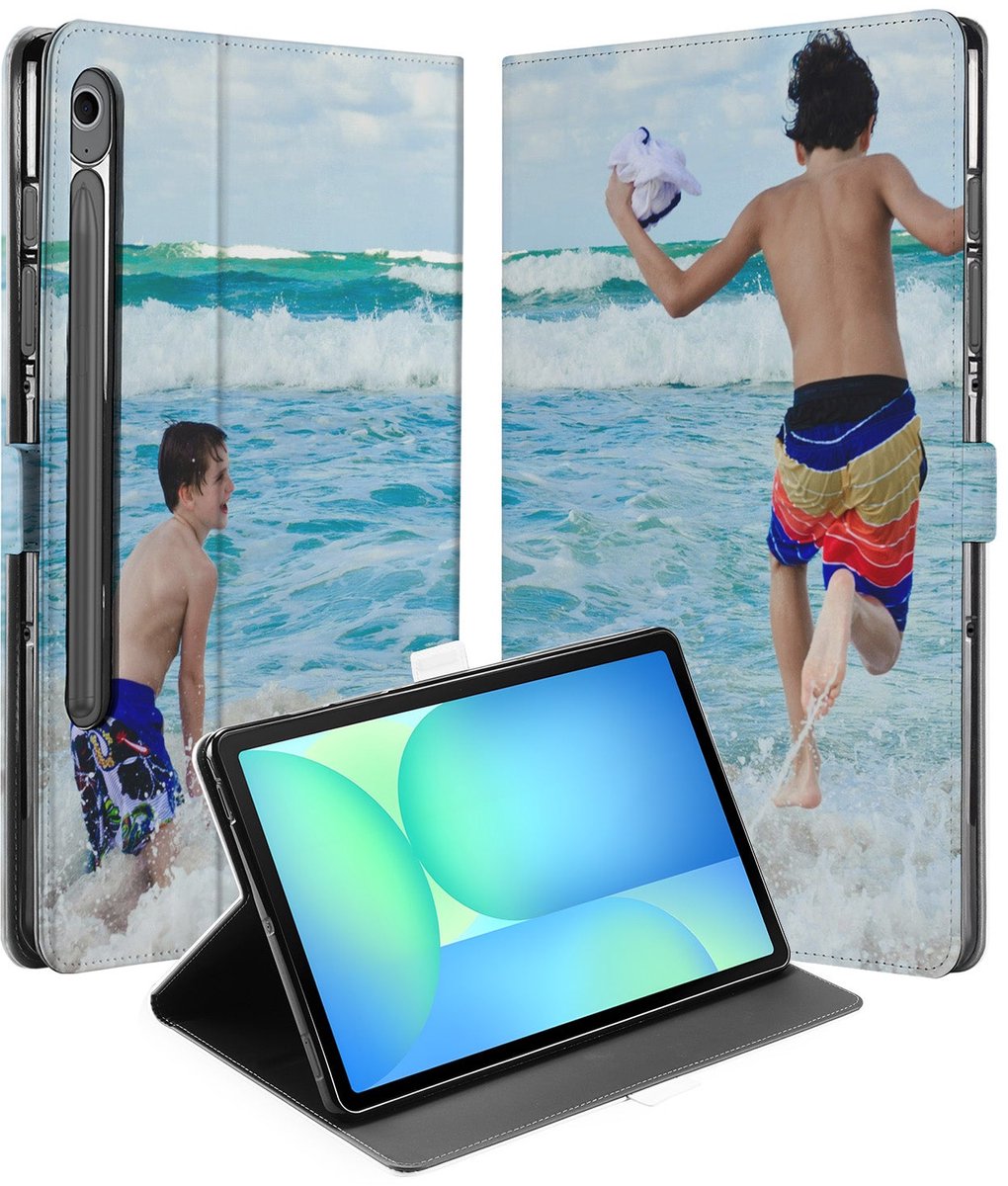 Book Cover Hoesje met Standaard voor Samsung Galaxy Tab S10 FE / S9 FE – Eigen Ontwerp