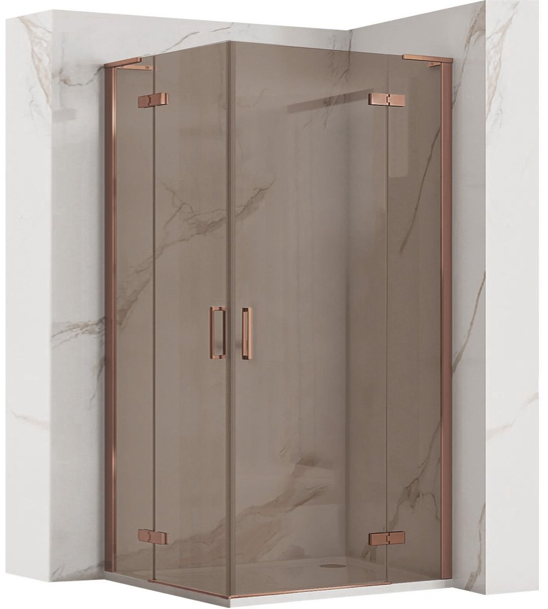 Rea Hugo Double 80X80 - Douchecabine - Geborsteld Koper - 80X80X200,5Cm