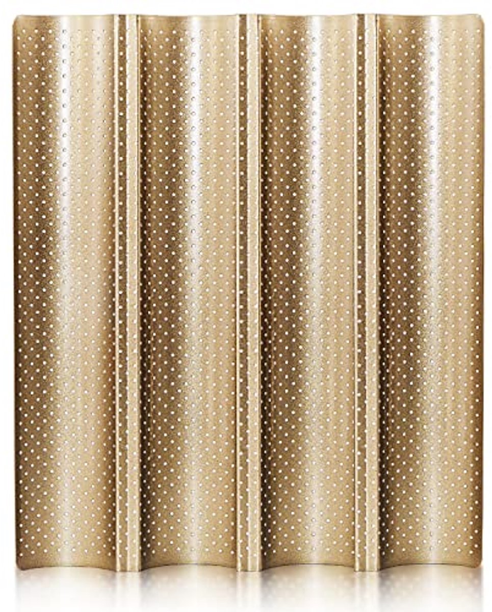 Geperforeerde Franse Brood Bakpan 15" x 13" voor 4 Baguettes - Premium Anti-aanbak Toast Mold