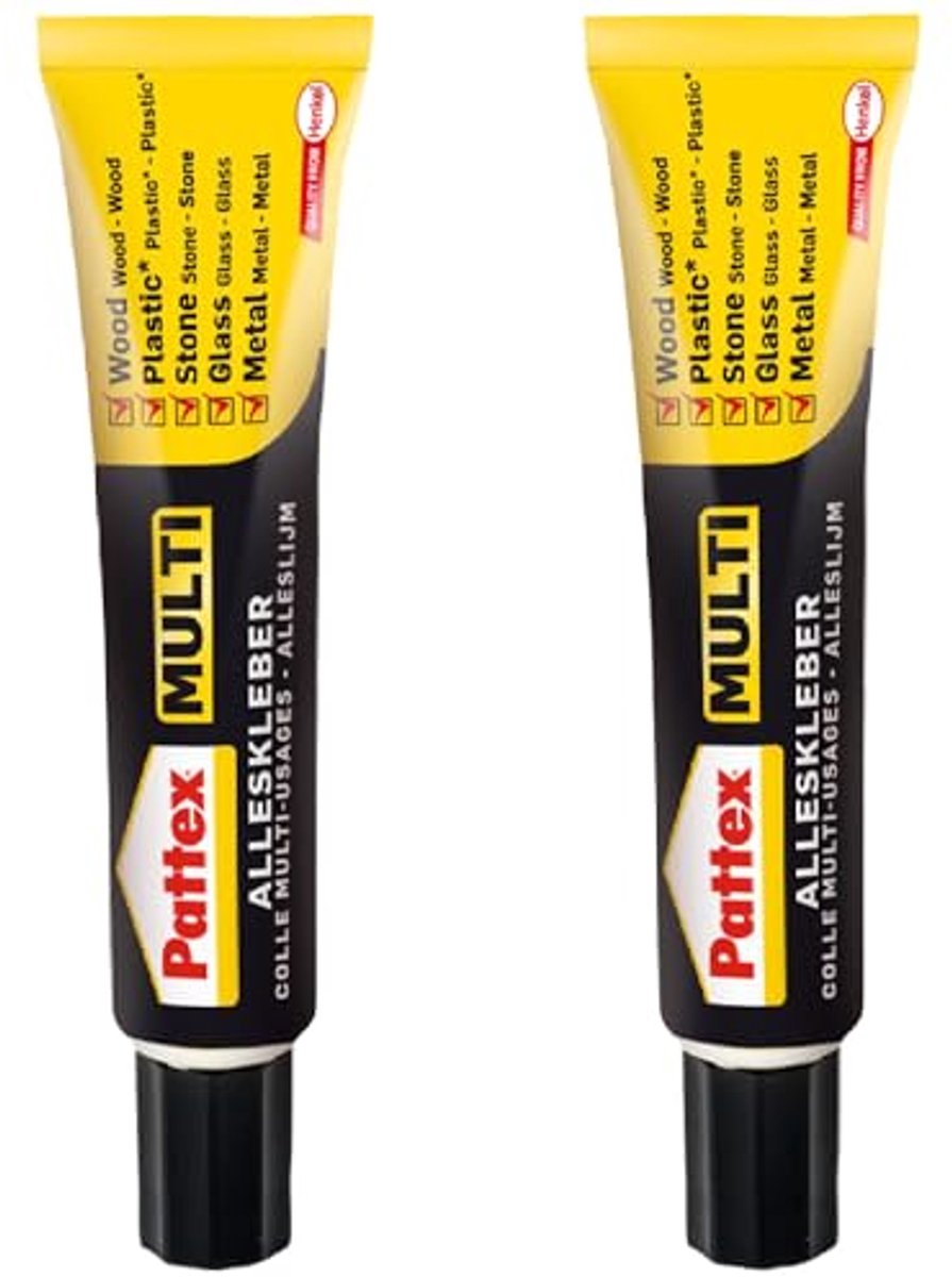 Universele Lijm in Onbreekbare Tube - Oplosmiddelvrij, Extra Sterk, Snel en Schoon, Druipt Niet, 2 x 20 g