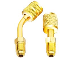 R410A Airconditioner Adapter Set 5/16" SAE naar 1/4" SAE - Rechte en Haakse Adapters