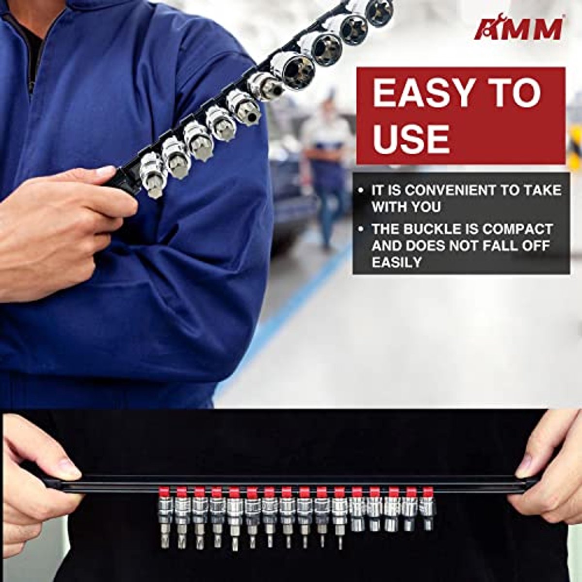 9-delige ABS Socket Organizer voor 1/2", 3/8" en 1/4" Drive - Premium Kwaliteit
