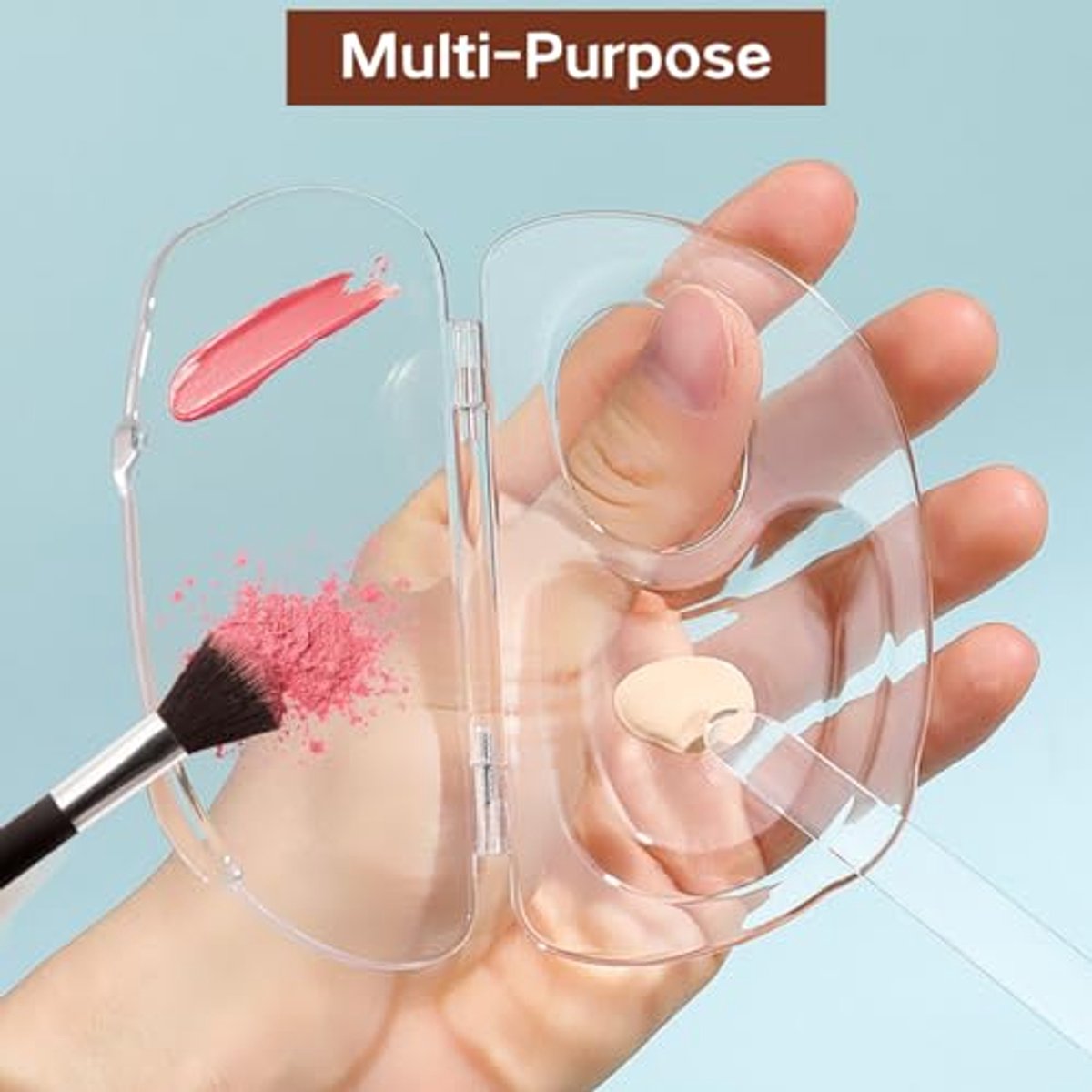 Cosmetisch Mengpalet voor Make-up en Nail Art - Helder Acryl Palet met Spatel