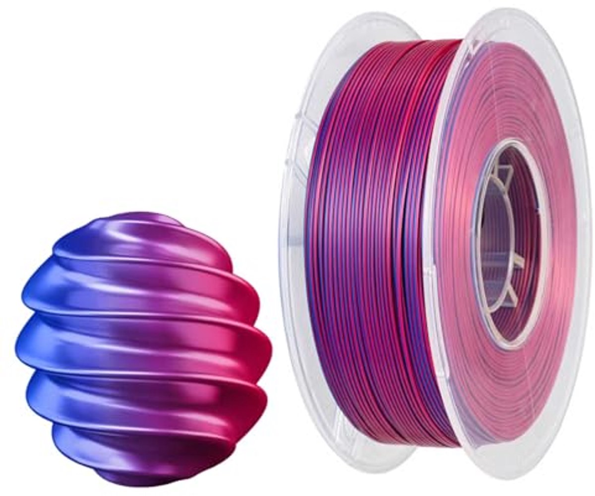 Dual Colour 3D Printer Filament 1.75mm - Roos/Blauw - Glanzend PLA - 1KG