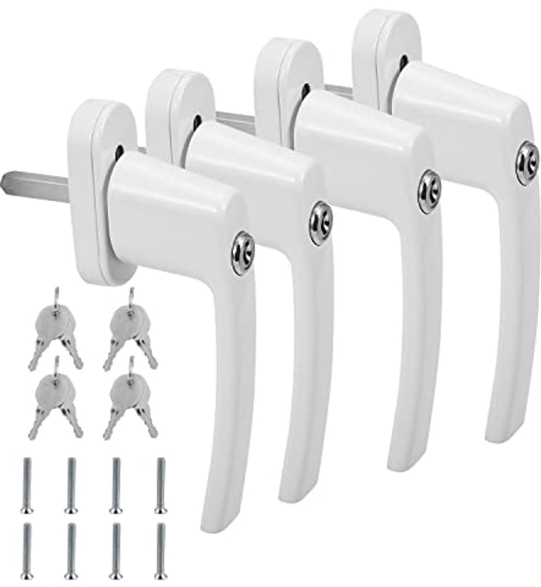 Afsluitbare Raamgreep Set - 4 Stuks Aluminium, 35mm Slot, Ideale Kinderbeveiliging
