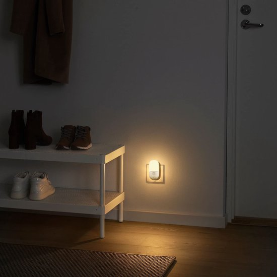 QTTVBTNA -Nachtlamp met Bewegingssensor voor Stopcontact, Instelbare Helderheid, Warm Wit Licht voor Slaapkamer, Trap en Kinderkamer (1 Stuks, Wit) van QTTVBTNA — afbeelding 5
