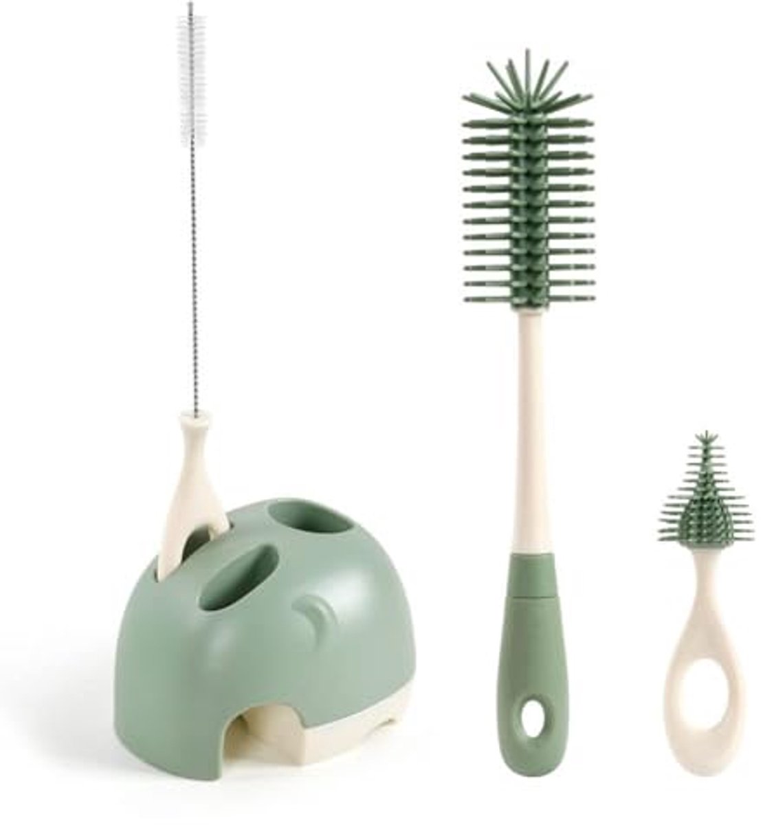 Image of 4-in-1 Flessenborstel voor Baby en Glas - Siliconen Reinigingsset