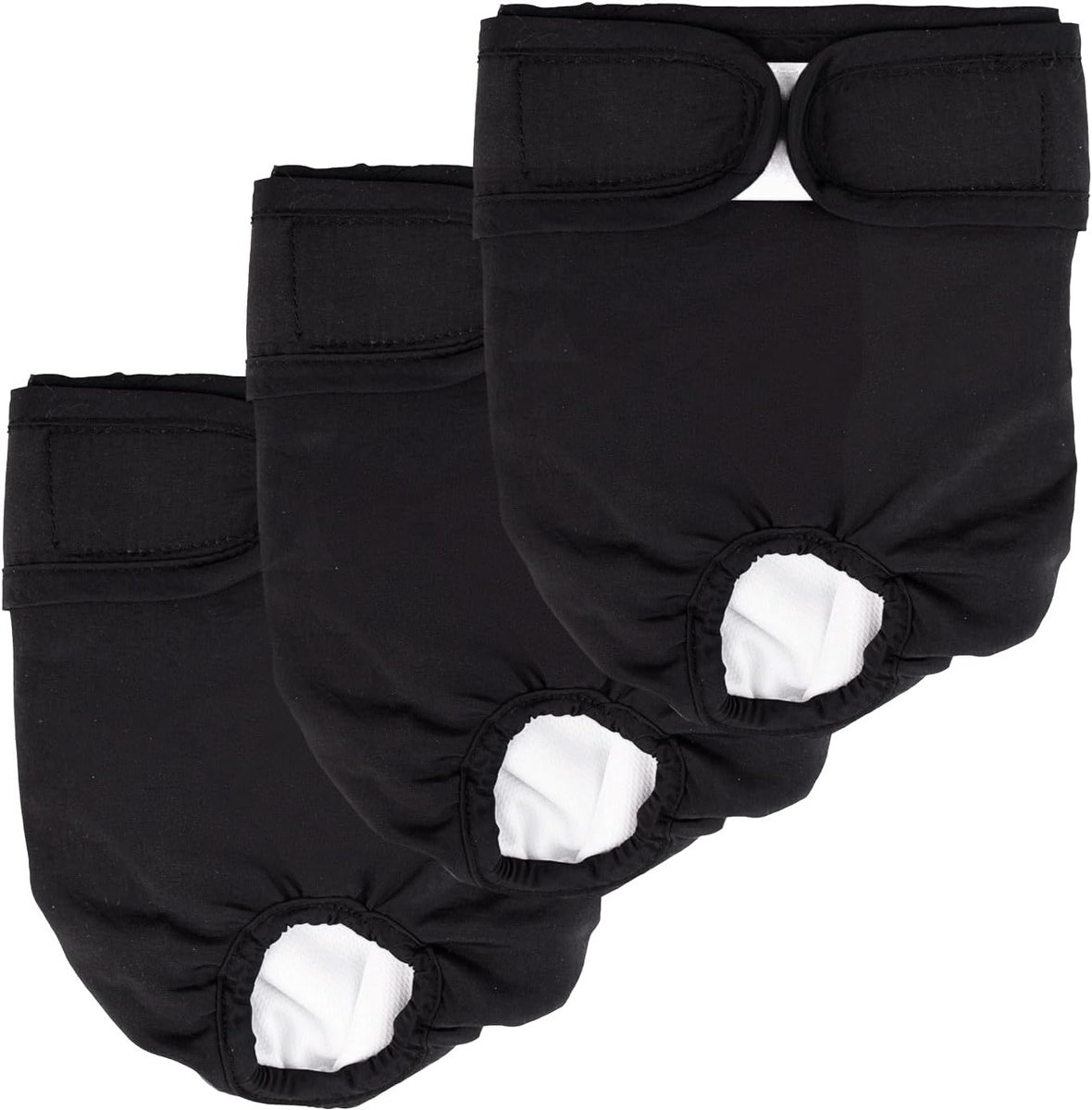 Image of 3 Pack Zwarte Herbruikbare Hondendiare voor Jongens - Medium - Hondenaccessoires - Diaper Hoesjes