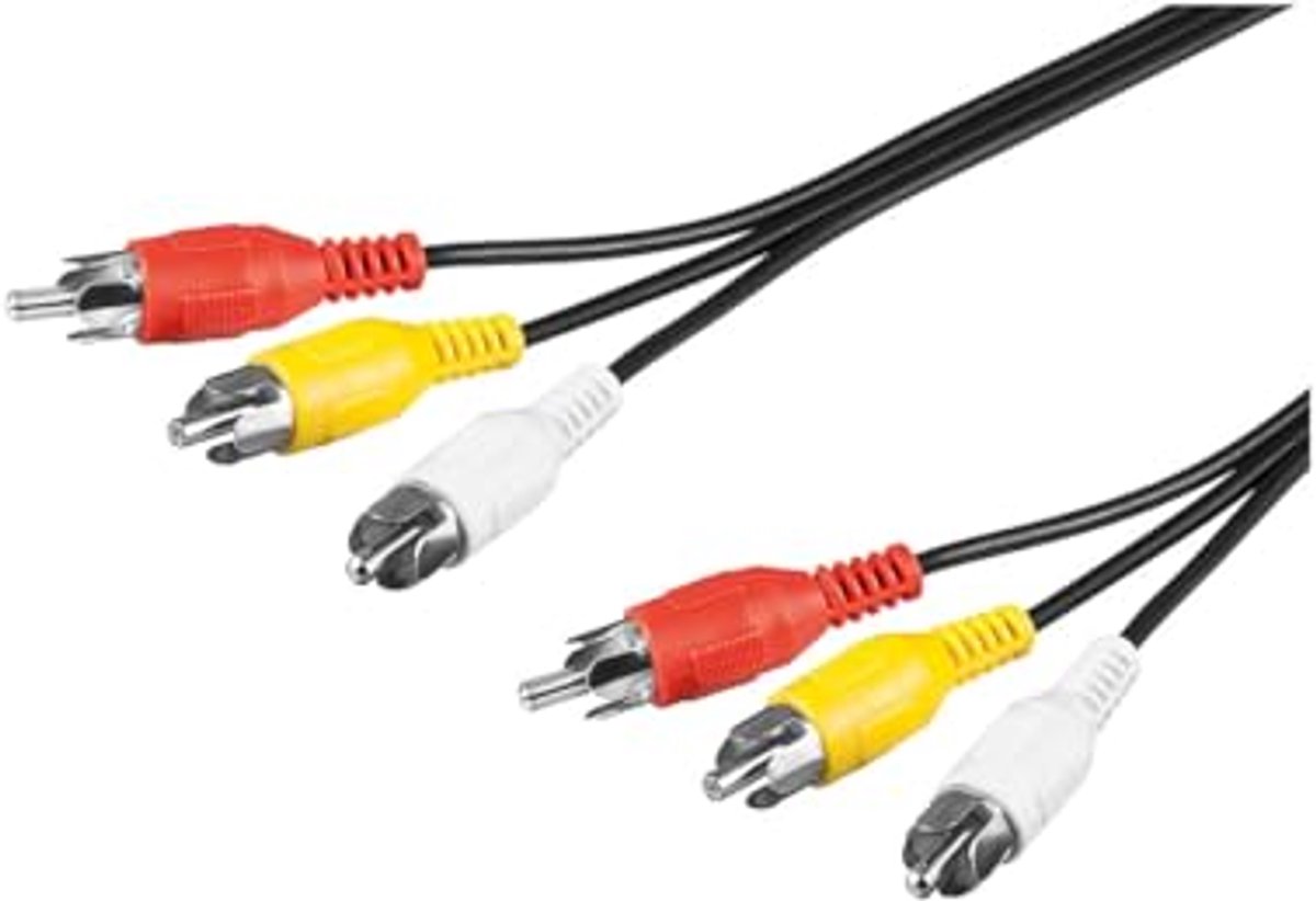 Composite Audio Video Verbindingskabel 3x Cinch - Hoogwaardige Kwaliteit voor Optimale Beeld- en Geluidsweergave