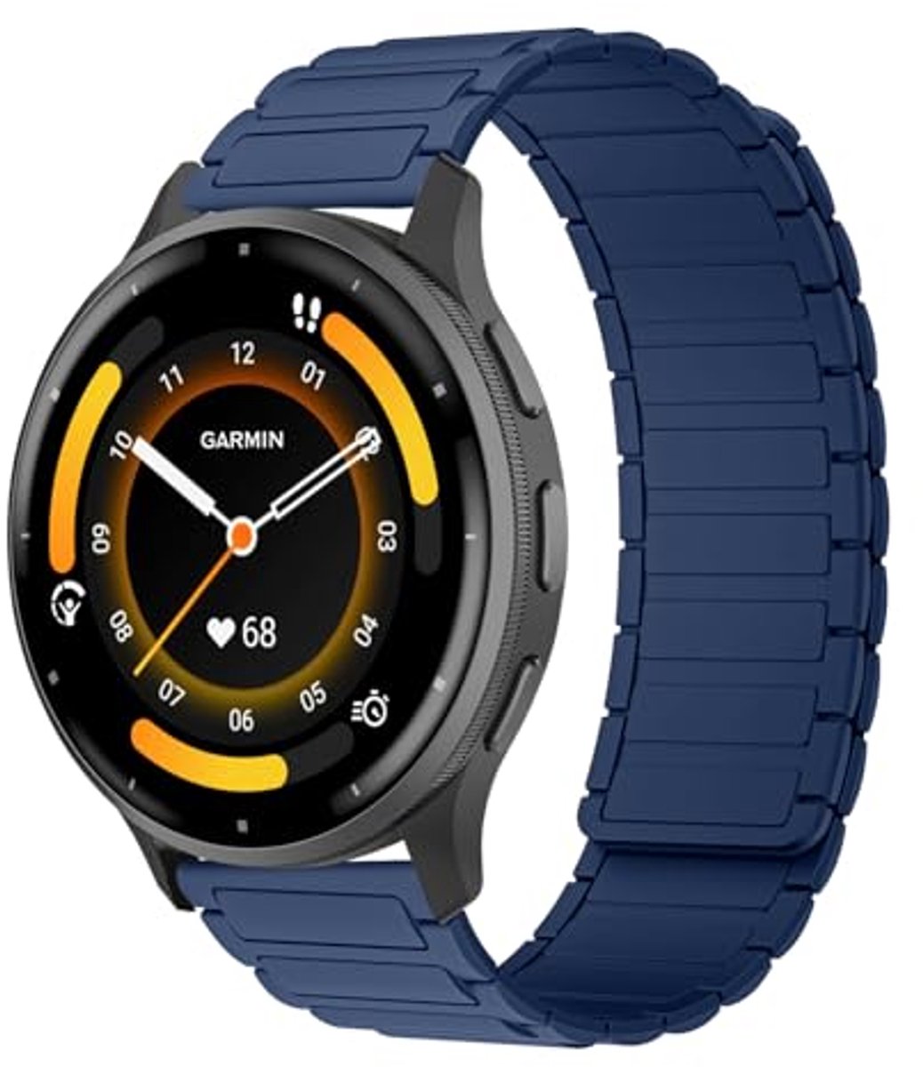 Siliconen armband 22 mm voor Garmin Venu en Forerunner - Donkerblauw