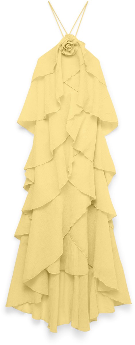 VERO MODA - VMDELILAH SL HALTER RUFFLE DRESS EXP - Dames - Maxi jurken