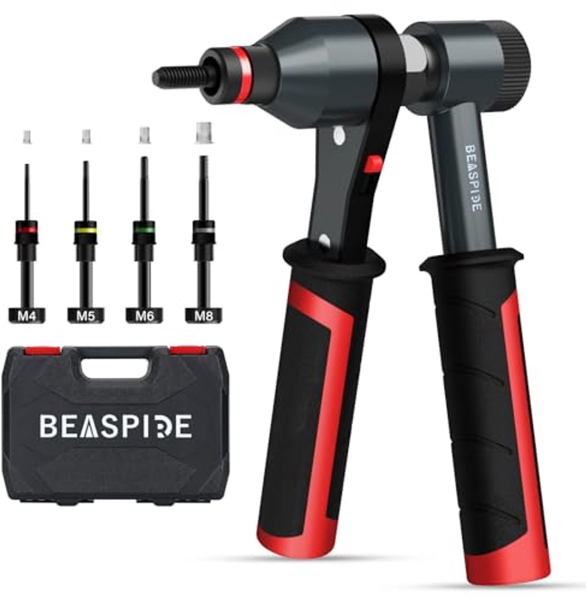Klinkmoertang set voor M3 tot M12 met ergonomische handgreep en ratelmechanisme