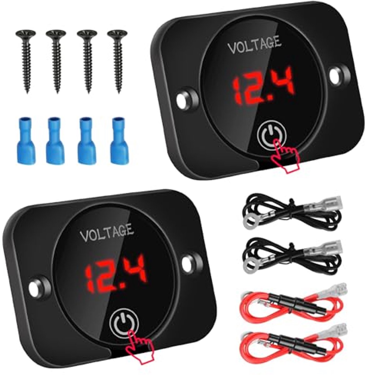 Batterij-indicator 12 V | Digitale Voltmeter | Spanningsweergave | Waterproof | Batterie Monitoring