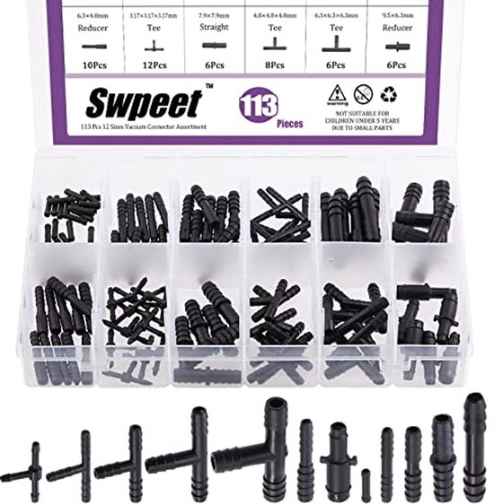 Mardatt Assortiment De Tubes Transparents Avec Raccords Cannelés, Tuyau En PVC, Raccord De Tuyau En Plastique Pour Réparation à Domicile, Transfert D' Eau, Huile D'aquarium (petites Tailles