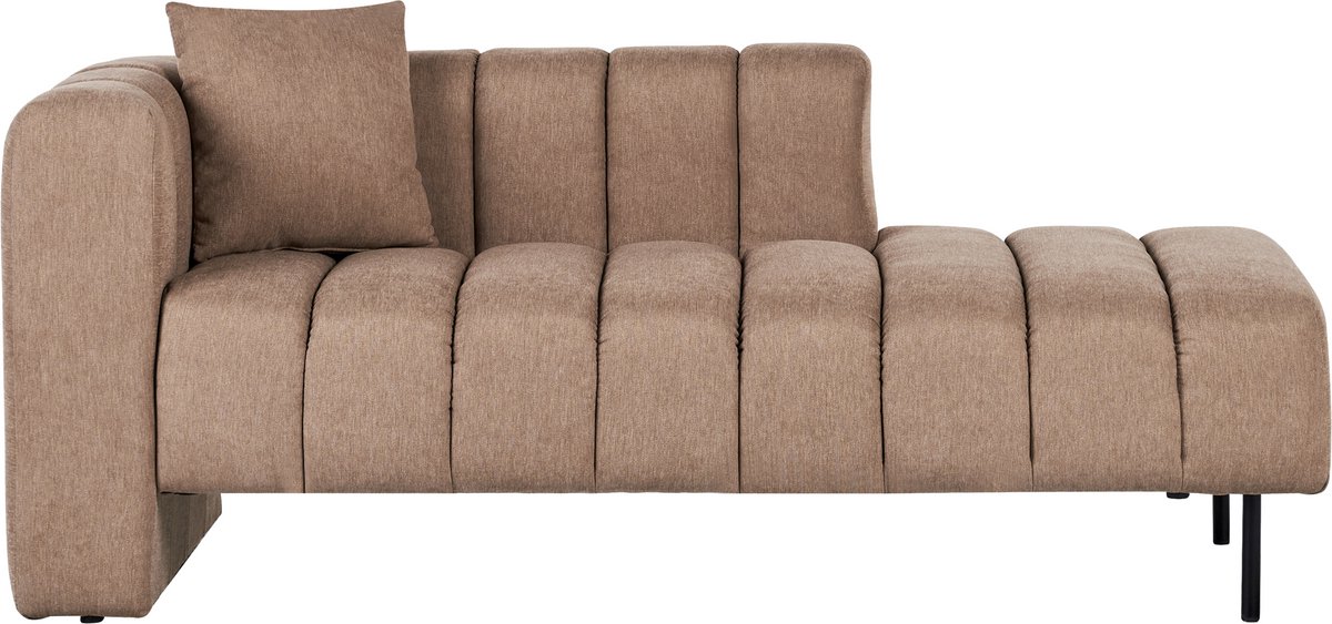 Beliani LANNILS - Chaise longue - Lichtbruin - Linkszijdig - Polyester