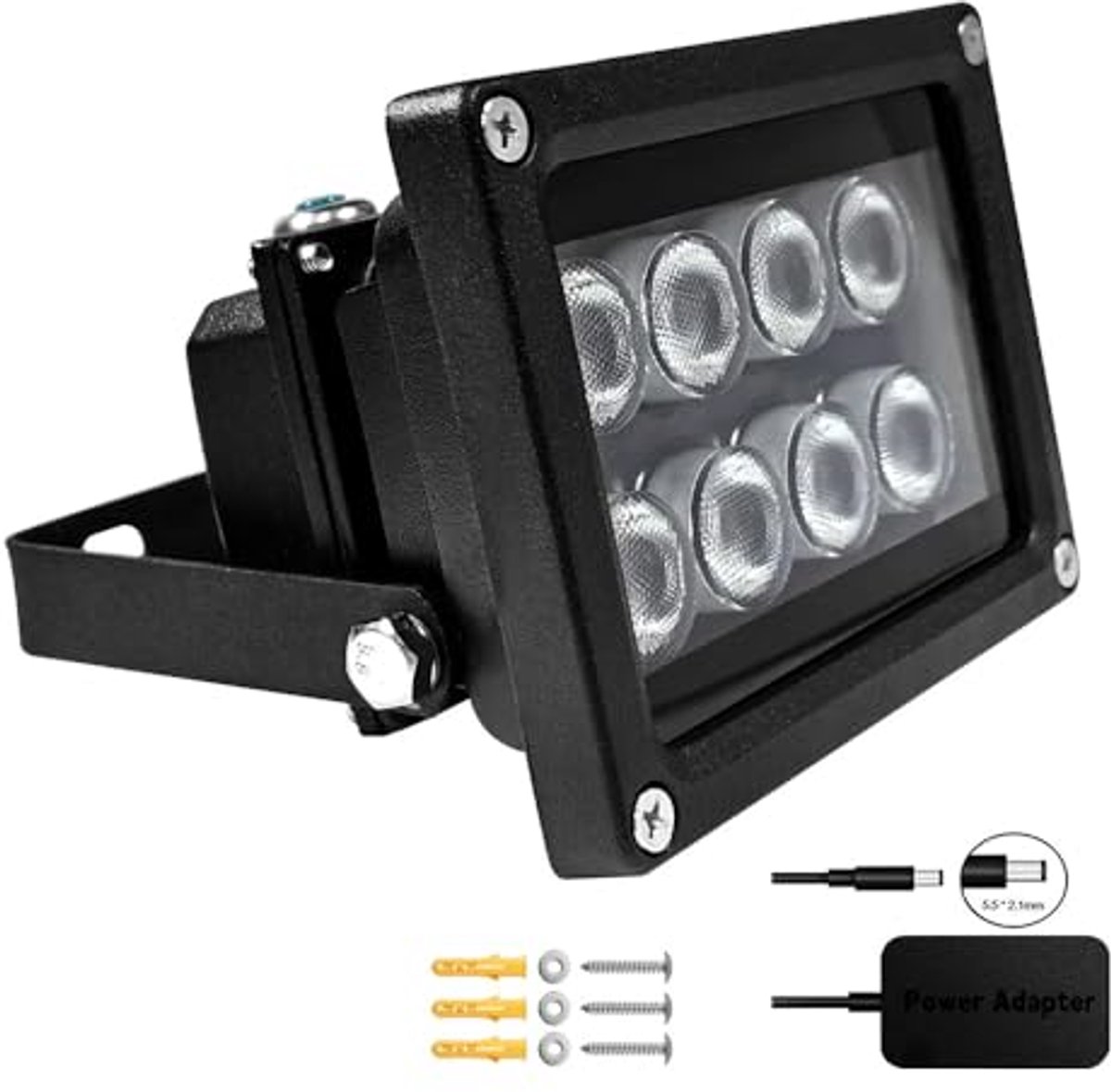 Infrarood LED Schijnwerper voor Beveiligingscamera's - 8 LED's, Groothoek 90°, IP66 Waterdicht