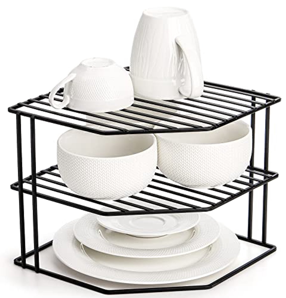 3-Tier Keuken Hoekplank Rack Organizer voor Borden en Kopjes