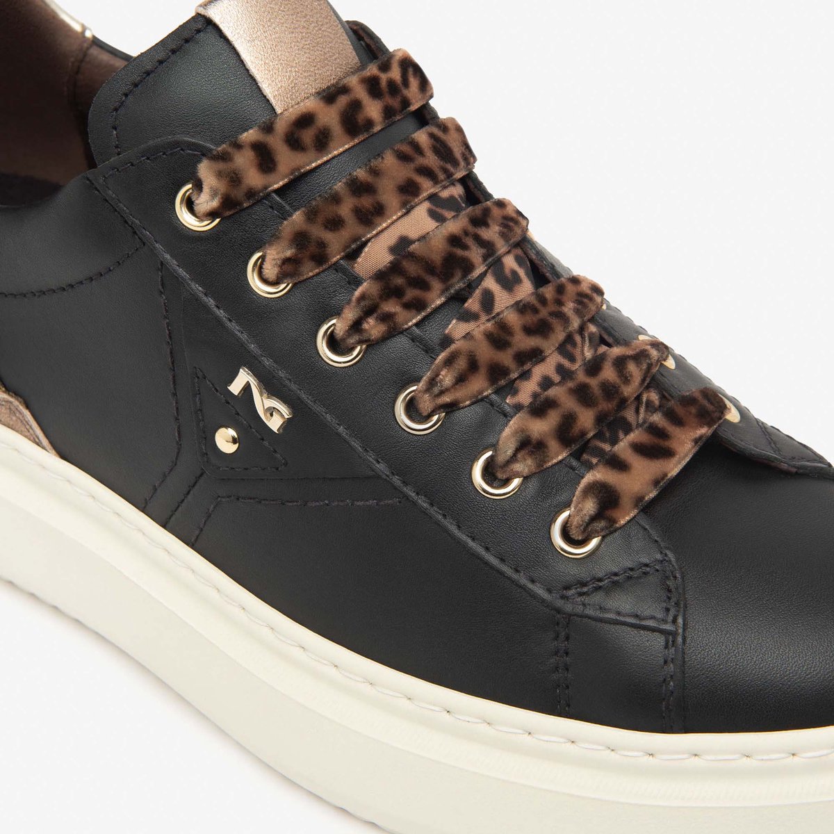 Sneaker Nerogiardini Guanto Nero Lunare Col.Torba T.Glitter Gr.Top Sab - Fashion Wear - Vrouwen