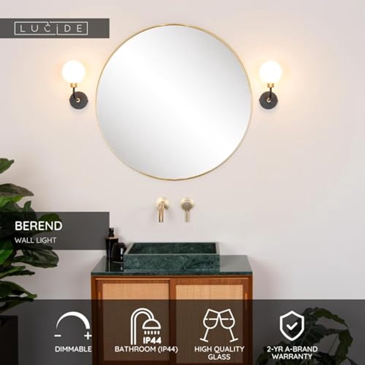 Wandlamp voor Badkamer - 1xG9 - IP44 - Zwart
