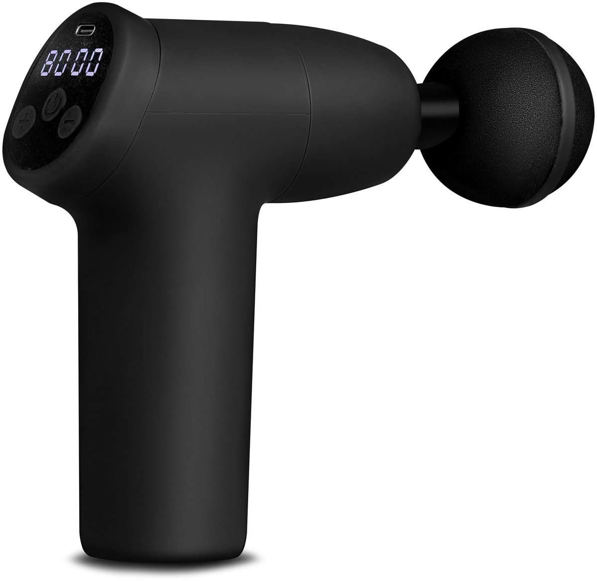 Spokey STILO Massage gun - Zwart - 24W motor - 20 intensiteitsniveaus - 4 massagekoppen - 2000 mAh batterij - 14,8 x 10,7 x 6 cm - 375 gram
