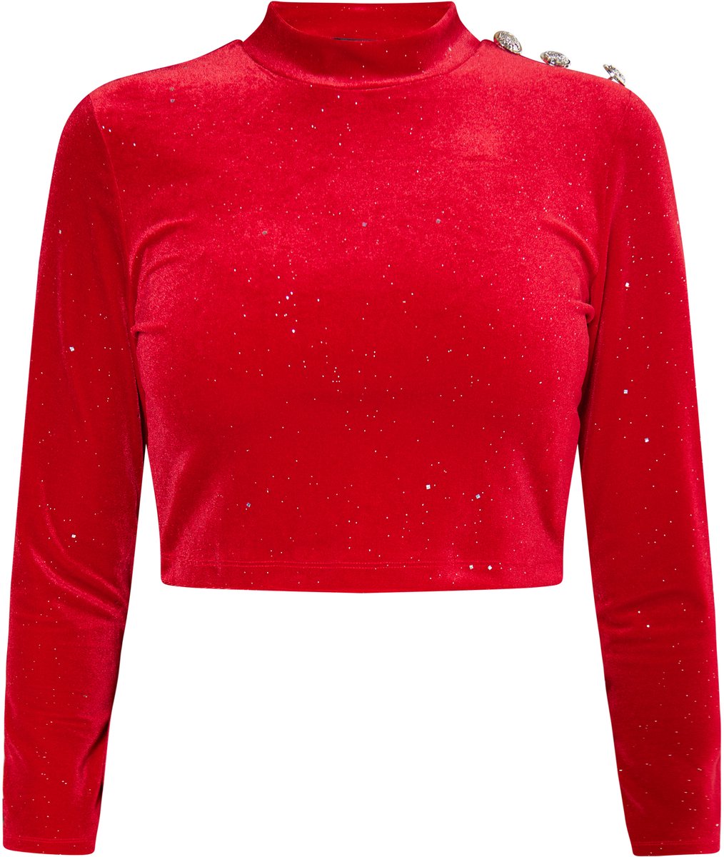 faina Fluwelen overhemd met glitters
