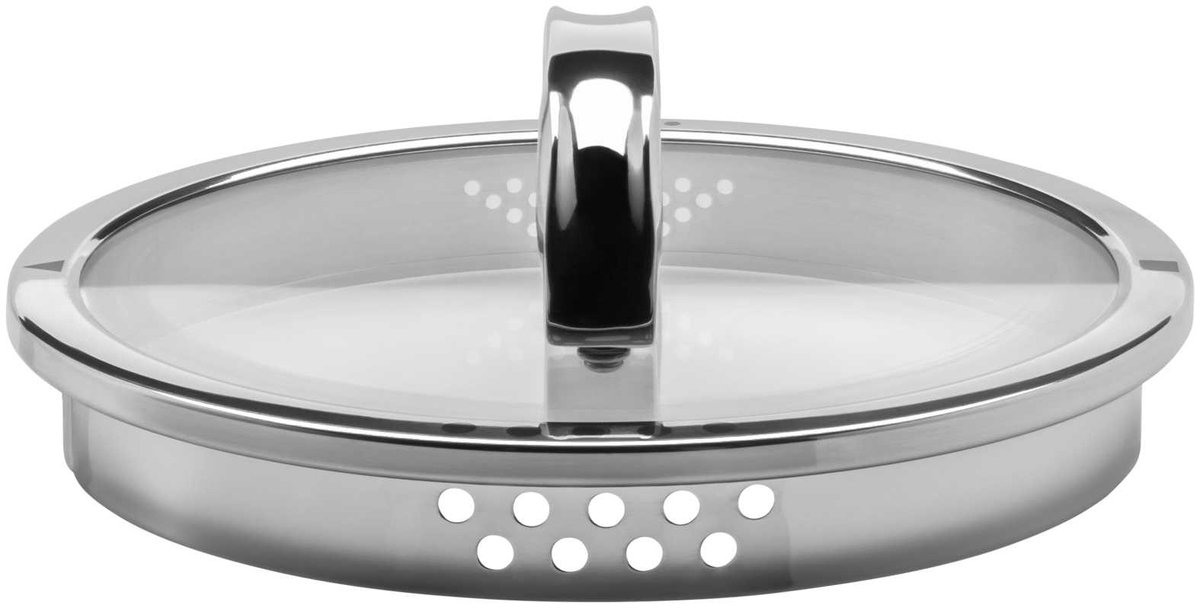 WMF Quality One Pannenset 4-delig, 2 x lage kookpan (16 en 20cm) 2 x hoge kookpan (16, 20 cm), Glazen deksels, Cromargan RVS 18/10, Koele handgrepen, Alle Warmtebronnen (incl Inductie