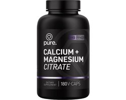 Pure. Calcium Magnesium Citraat - 180 v-caps - mineralen - voor spieren, botten en tanden