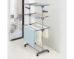 PIPIPOXER Droogrek-kledingrek, opvouwbare standaard, wielen 72*56*152cm